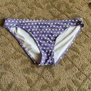 Blue diamond-printed hipster swim bottoms